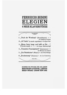 Семь элегий для фортепиано, BV 249: Сборник by Ферруччо Бузони