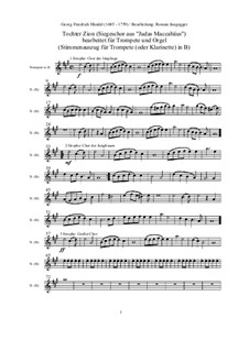 Иуда Маккавей, HWV 63: Siegeschor, für Soloinstrument und Orgel, Stimmenauszug für Trompete (oder Klarinette) in B by Георг Фридрих Гендель
