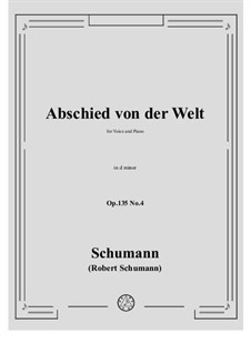 No.4 Abschied von der Welt: D minor by Роберт Шуман