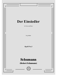 No.3 Der Einsiedler: G minor by Роберт Шуман