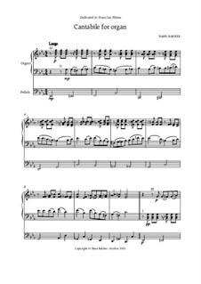 Cantabile for organ: Cantabile for organ by Hans Bakker