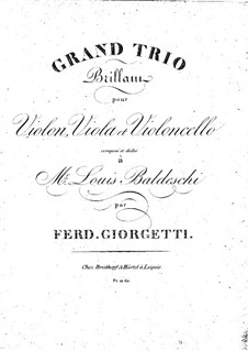 Большое блестящее трио соль мажор: Партия скрипки by Фердинандо Джорджетти