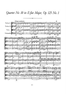 Струнный квартет No.10 ми-бемоль мажор, D.87 Op.125 No.1: Партитура by Франц Шуберт