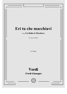 Бал-маскарад: Eri tu che macchiavi in F Major by Джузеппе Верди