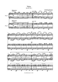 Три миниатюры для фортепиано, Op.42: No.3 Вальс by Александр Глазунов