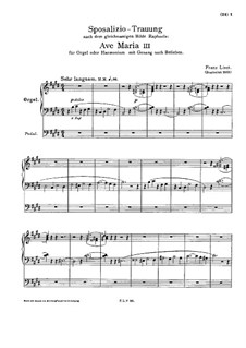 Аве Мария III, S.60: Аве Мария III by Франц Лист