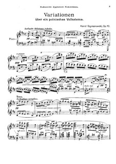 Вариации на польскую народную тему, Op.10: Для фортепиано by Кароль Шимановский