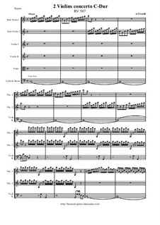 Concerto for Two Violins in C Major, RV 507: Score, parts by Антонио Вивальди