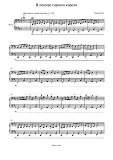 Сюита No.1. В пещере горного короля, Op.46 No.4: Для фортепиано by Эдвард Григ