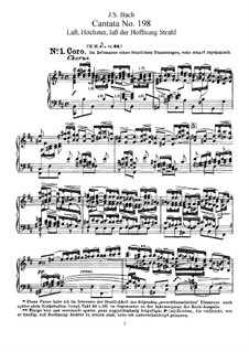 Lass, Fürstin, lass noch einen Strahl, BWV 198: Piano-vocal score by Иоганн Себастьян Бах