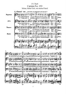 Schau, lieber Gott, wie meine Feind, BWV 153: Piano-vocal score by Иоганн Себастьян Бах