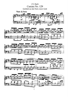 Слава Тебе, Господи, мой Боже, BWV 129: Клавир с вокальной партией by Иоганн Себастьян Бах