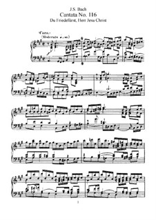 Du Friedefürst, Herr Jesu Christ, BWV 116: Arrangement for voices and piano by Иоганн Себастьян Бах