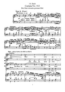 Der Herr ist mein getreuer Hirt, BWV 112: Arrangement for voices and piano by Иоганн Себастьян Бах