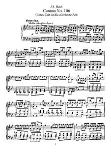 Время Божье - наилучшее время, BWV 106: Аранжировка для голосов и фортепиано by Иоганн Себастьян Бах