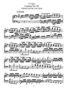 Слава Тебе, Иисусе Христе, BWV 91: Аранжировка для голосов и фортепиано by Иоганн Себастьян Бах