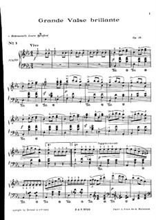 Большой блестящий вальс ми-бемоль мажор, Op.18: Для фортепиано (с аппликатурой) by Фредерик Шопен
