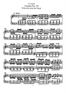 Widerstehe doch der Sünde, BWV 54: Клавир с вокальной партией by Иоганн Себастьян Бах