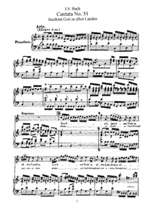 Воскликни Богу, вся земля. Кантата, BWV 51: Клавир с вокальной партией by Иоганн Себастьян Бах