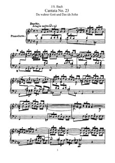 Du wahrer Gott und Davids Sohn, BWV 23: Piano-vocal score by Иоганн Себастьян Бах