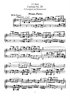 O Ewigkeit, du Donnerwort, BWV 20: Piano-vocal score by Иоганн Себастьян Бах