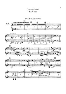Вальс. Хореографическая поэма для оркестра, M.72: Партии кларнетов by Морис Равель