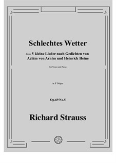 Маленькие песни, Op.69: No.5 Schlechtes Wetter by Рихард Штраус