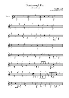 Scarborough Fair: For guitar with variations by folklore