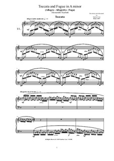 14 Toccatas and Fugues for Cembalo (or Piano): Toccata and Fugue No.11 in A minor by Алессандро Скарлатти