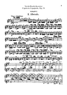 Испанское каприччио, Op.34: Партия первой скрипки by Николай Римский-Корсаков