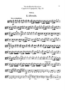 Испанское каприччио, Op.34: Партия альта by Николай Римский-Корсаков