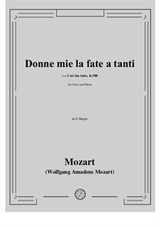 Donne mie la fate a tanti: G Major by Вольфганг Амадей Моцарт