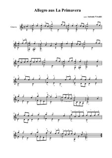 Концерт для скрипки с оркестром No.1 ми мажор 'Весна', RV 269: Movement I, for guitar by Антонио Вивальди