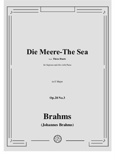 Дуэты для голосов и фортепиано, Op.20: No.3 Die Meere - The Sea by Иоганнес Брамс