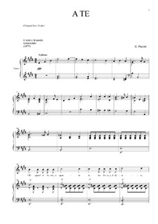 A te: Для голоса и фортепиано by Джакомо Пуччини