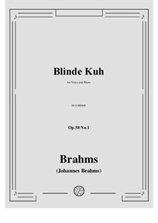 Восемь песен, Op.58: No.1 Blinde Kuh (Blindman's Buff) by Иоганнес Брамс