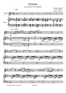 Дон Паскуале: Prelude, for trumpet and piano by Гаэтано Доницетти