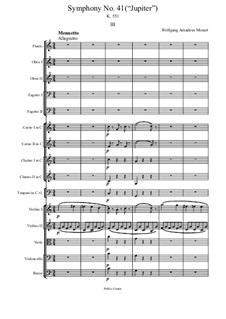 Симфония No.41 до мажор 'Юпитер', K.551: Часть III by Вольфганг Амадей Моцарт