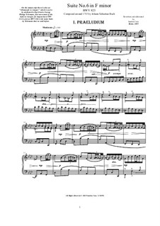 Сюита для клавесина No.6 фа минор, BWV 823: Для фортепиано by Иоганн Себастьян Бах