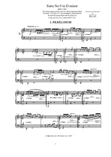 Сюита для лютни No.3 соль минор, BWV 995: Version for piano (d minor) by Иоганн Себастьян Бах