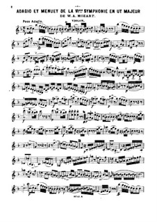 Симфония No.36 до мажор, K.425: Адажио и Менуэт, для фортепианного трио – партия скрипки by Вольфганг Амадей Моцарт