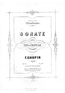Соната для виолончели и фортепиано соль минор, Op.65: Партитура, сольная партия by Фредерик Шопен