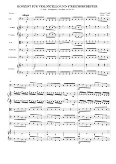 Concerto for Cello and Strings in C Major, RV 399: Партитура by Антонио Вивальди