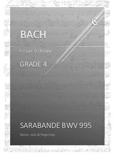 Сюита для лютни No.3 соль минор, BWV 995: Sarabande, for low G ukulele by Иоганн Себастьян Бах