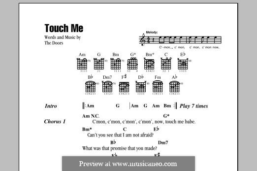 Touch Me: For lyrics and guitar chords by The Doors
