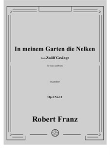 Двенадцать песен, Op.1: No.12 In meinem Garten die Nelken in g minor by Роберт Франц