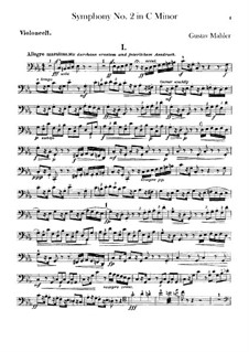 Симфония No.2 до минор 'Воскресение': Партия виолончелей by Густав Малер
