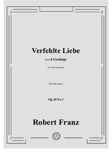 No.3 Verfehlte Liebe: B flat minor by Роберт Франц
