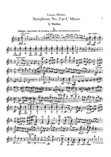 Симфония No.2 до минор 'Воскресение': Партия вторых скрипок by Густав Малер