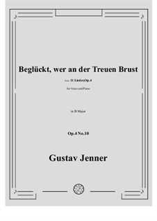 No.10 Beglückt, wer an der Treuen Brust: B Major by Gustav Jenner